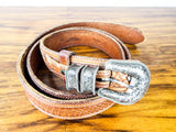 Vintage Chet Vogt Sterling Silver Western Buckle Set