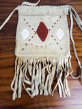 Vintage Western American Plains Indian Beaded Cheyenne Beaver Skin Medicine Bag