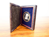 Antique Civil War Era US Grant Thermoplastic Presidential Token Leather Case