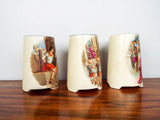 Antique Ceramic Mugs & Beer Pitcher Roman Religious Scenes