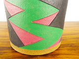 Vintage South Western Zigzag Ceramic Art Terry Rubin New Mexico 1970s Postmodern