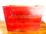 Antique 1901 L D Lothrop Wooden Red Box Fog Horn