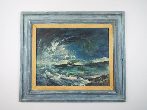 Vinatge Original Seascape Oil on Board Painting