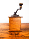 Antique Wooden Coffee Grinder Vintage Primitive Wood Hand Crank Herb Mill 1880s