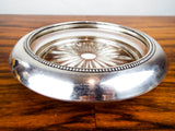 Antique Silver Bead Rimmed Cut Glass Champagne Coaster ~ Frank M Whiting