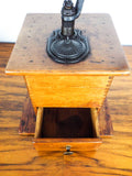 Antique Primitive Wooden Coffee Grinder Finger Joint Hand Crank Herb Mill 1900s