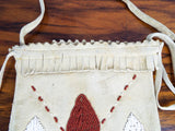 Vintage Western American Plains Indian Beaded Cheyenne Beaver Skin Medicine Bag