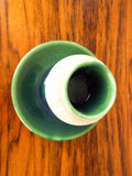 Antique Green White Stoneware Match Holder