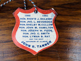 Antique 1896 Political USA Shield Illinois Governor John R Tanner Flying Squad