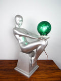 Art Deco Style Silver Nude Female Table Lamp