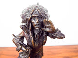 Vintage Bronze Geschutzt Signed Native American Statue Figure after Carl Kauba